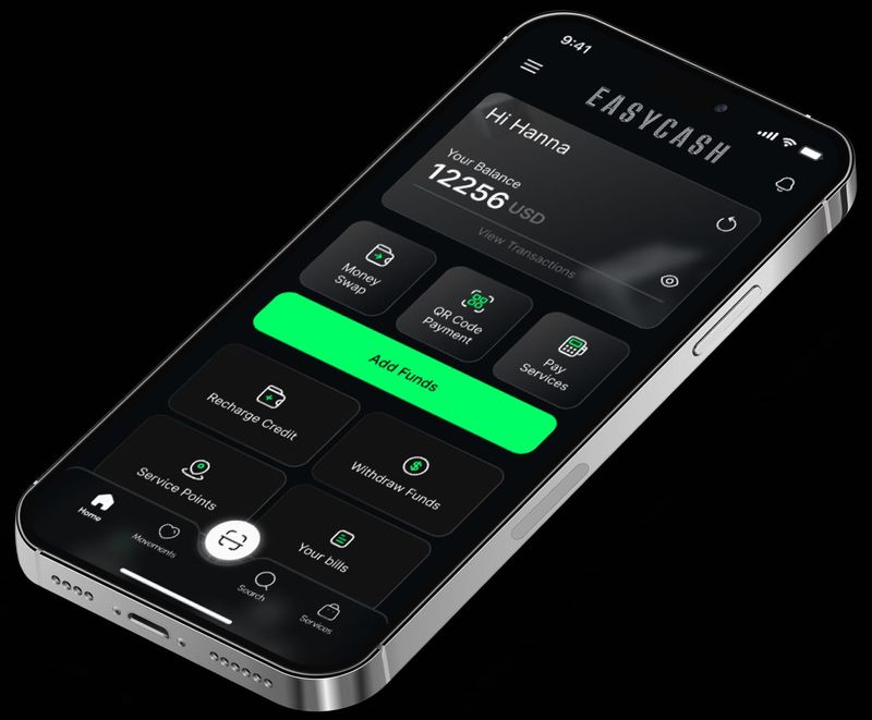 EasyCash: the wallet, one green action color