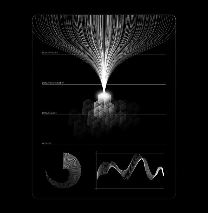 X-Data: the funnel, data as a fall of light